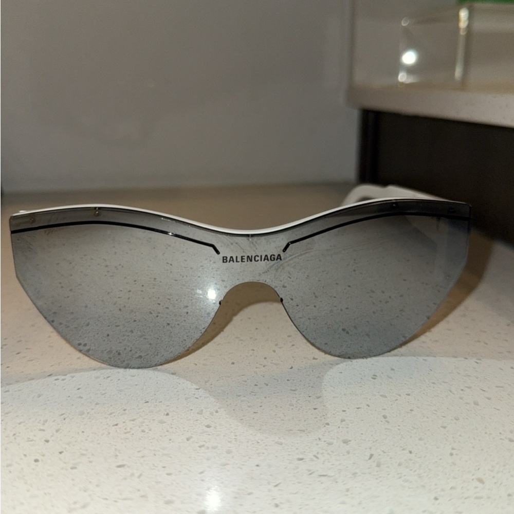 Balenciaga Metallic Gray Sunglasses